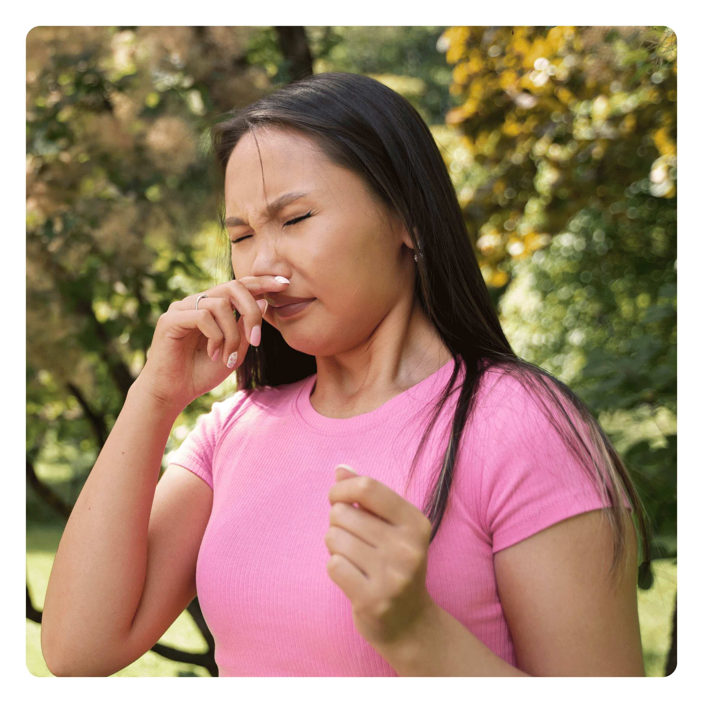 Persona afectada por alergia